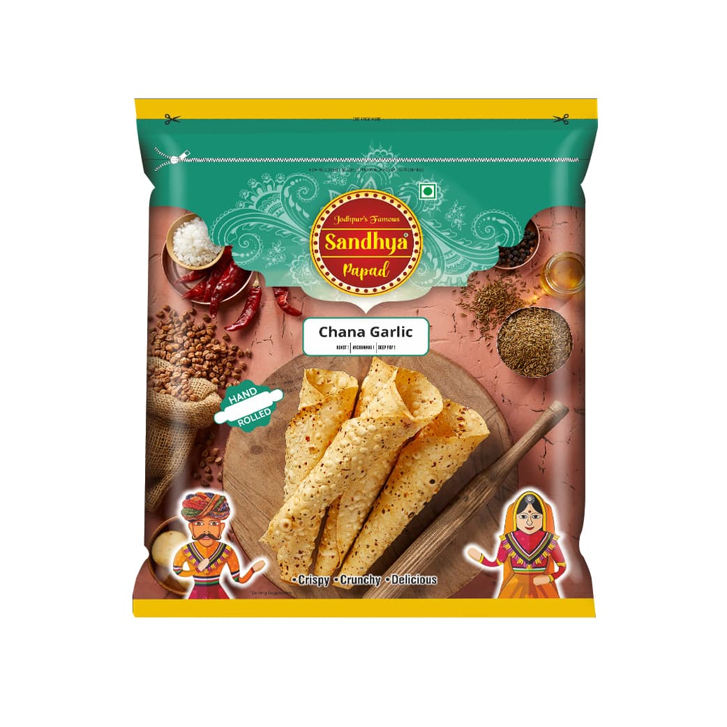Chana Garlic Papad - 200GM original packaging